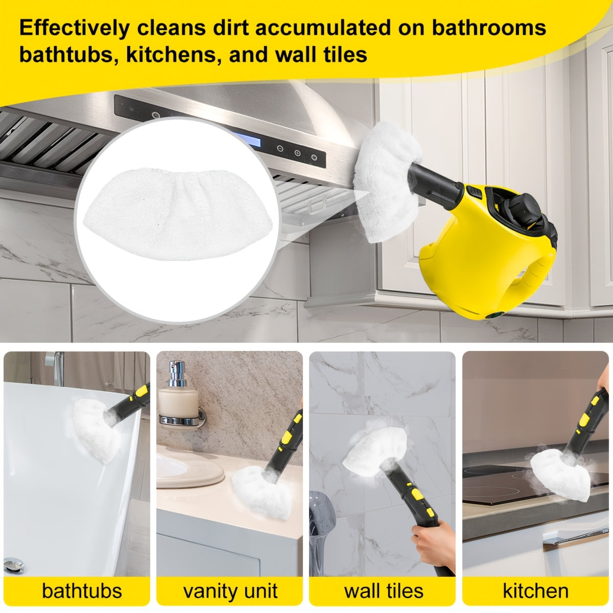 Set of 2/4 Mop Replacement Pads and Brushes for Floor Cleaning Durable Plastic Copper