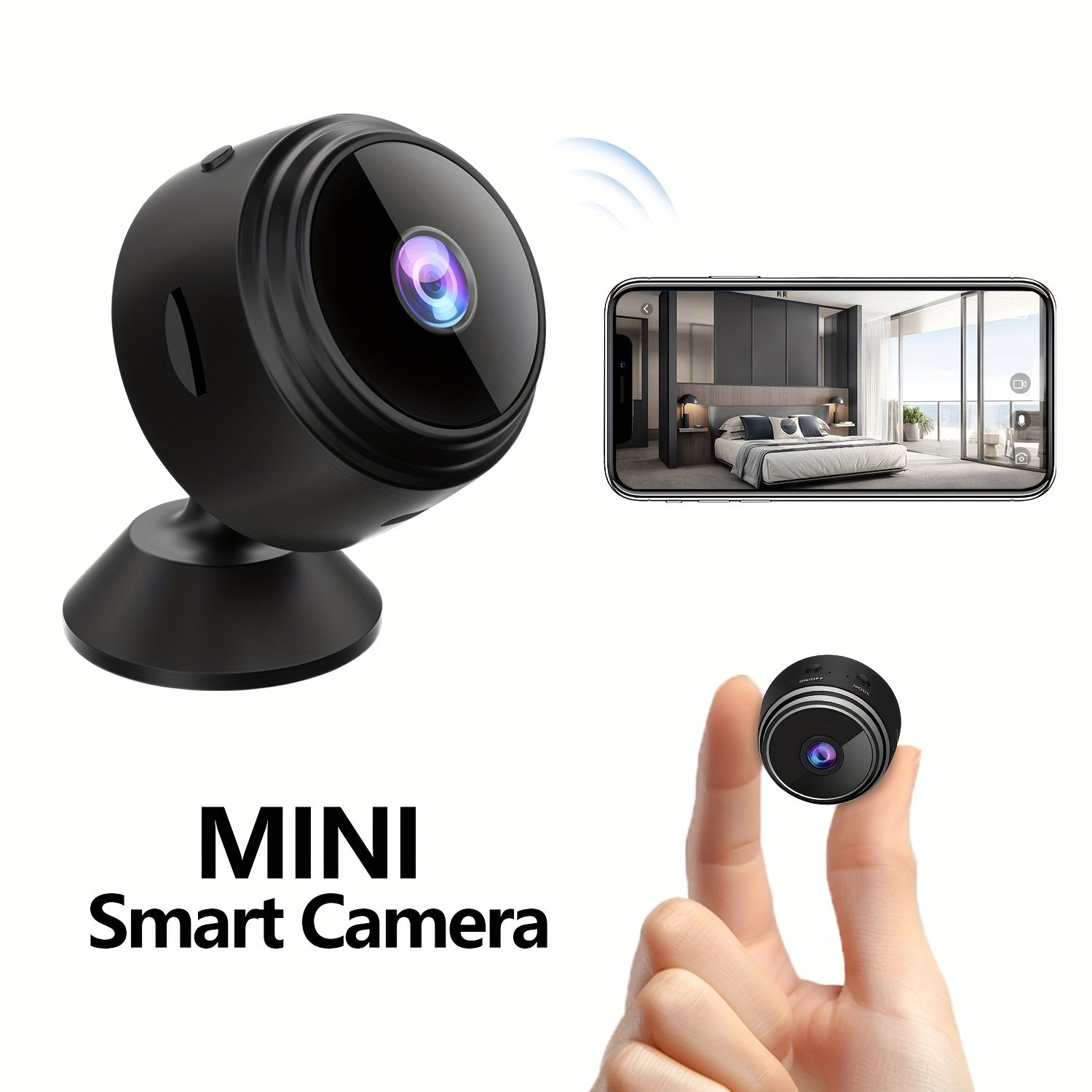 Mini WiFi Security Camera 480P HD Night Vision Motion Alerts Indoor Outdoor Surveillance