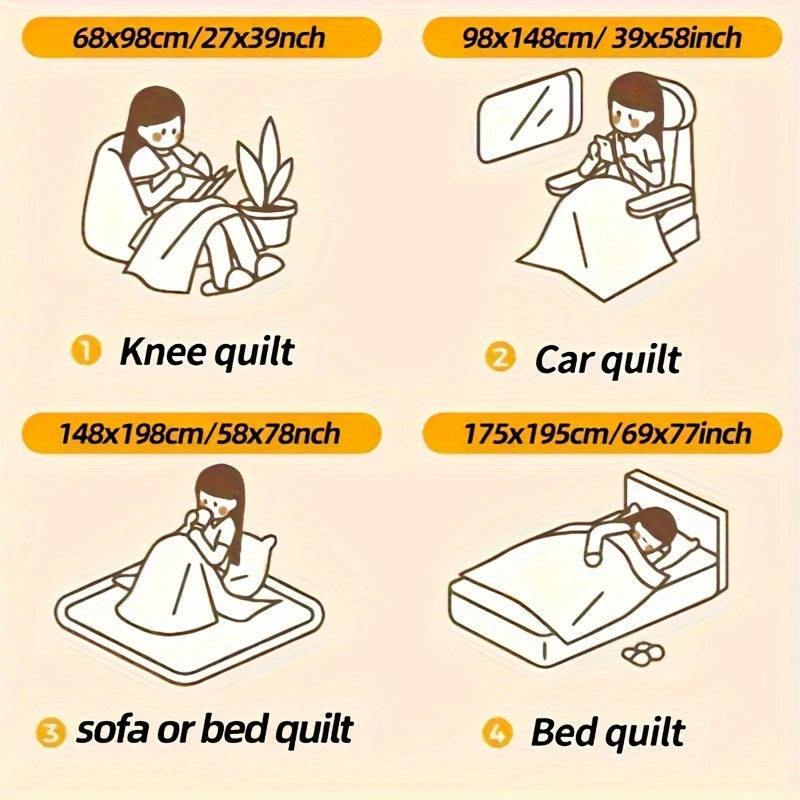 Flannel Blanket Cozy Soft 3D Jacquard Woven Lightweight for Sofa and Home Decor