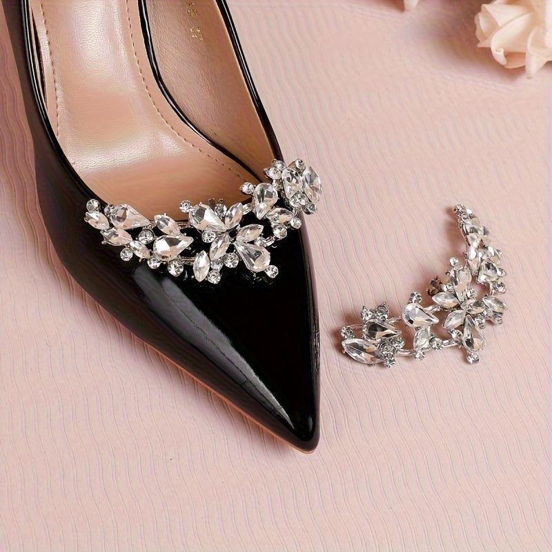 Women's Golden Diamond-Studded Shoe Clips for Shoes Bags and Pockets