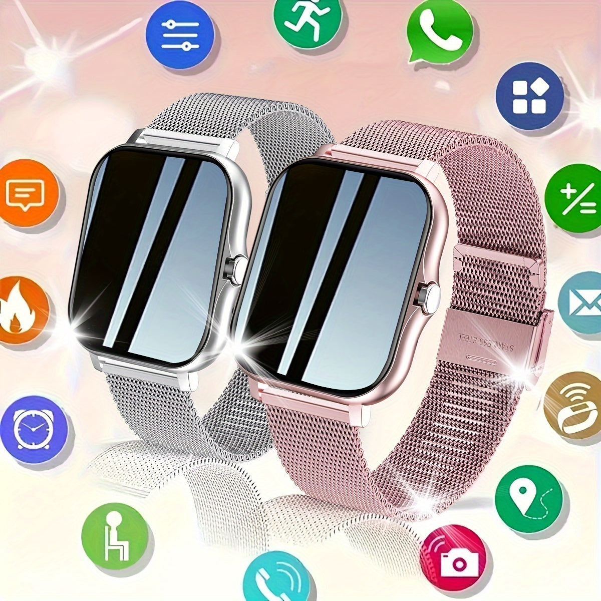 Women's Smartwatch with Call and Message Reminder Fitness Tracking and Music Control