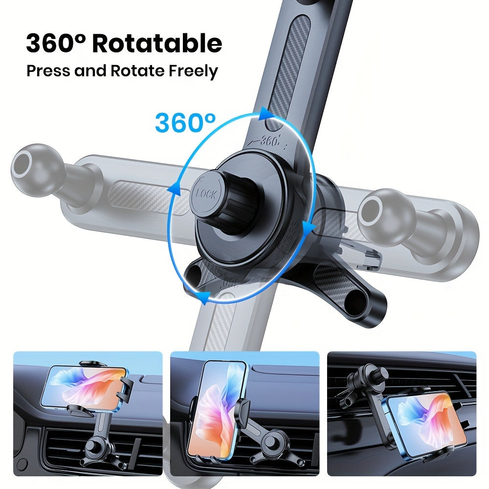Universal Adjustable Car Phone Holder with Extendable Arm and Dashboard Mount