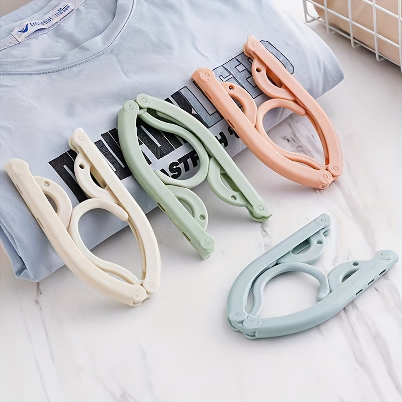 Set of 10 Heavy Duty Plastic Folding Hangers with Clips for Clothes and Accessories