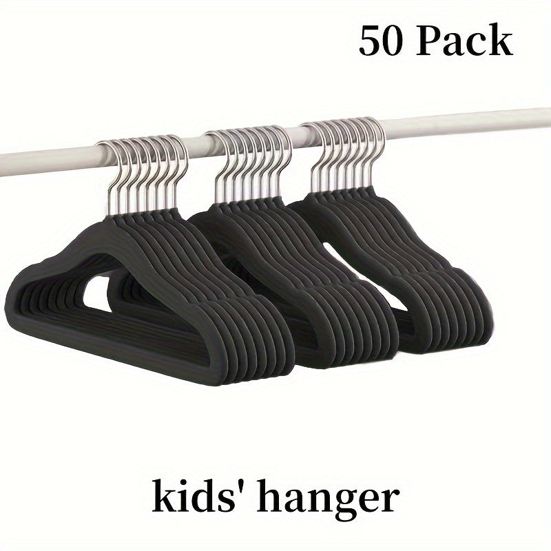 Set of 50 Non-Slip Baby Clothes Hangers with 360° Swivel Hook Velvet Infant Toddler Wardrobe Organizer