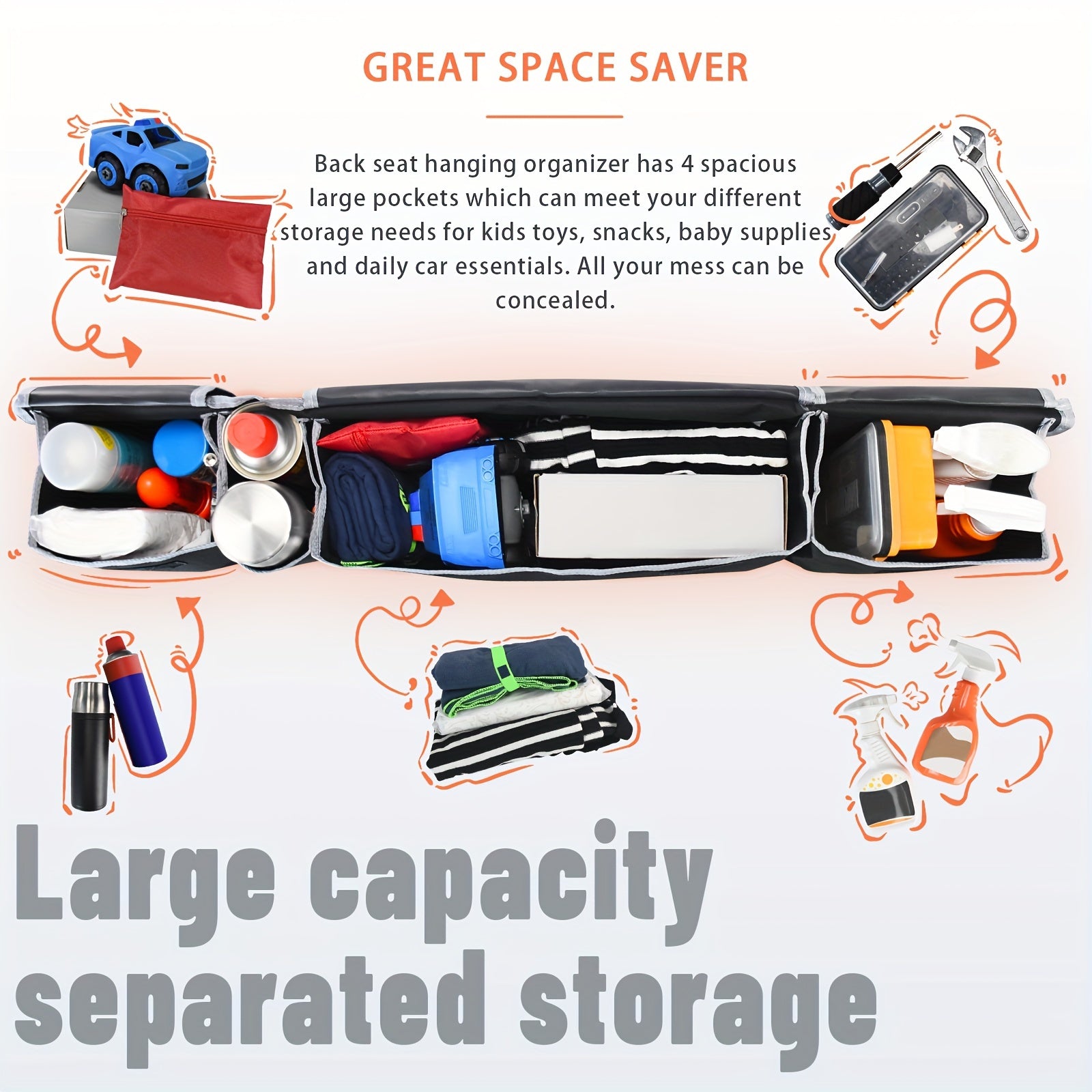 Большая емкость водонепроницаемый складной органайзер для багажника автомобиля