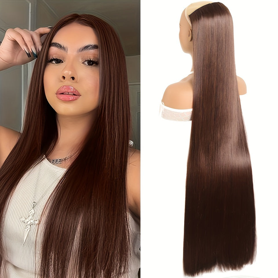 Women's 101.6cm Silky Straight Synthetic Clip-In Hair Extensions for Volume and Length