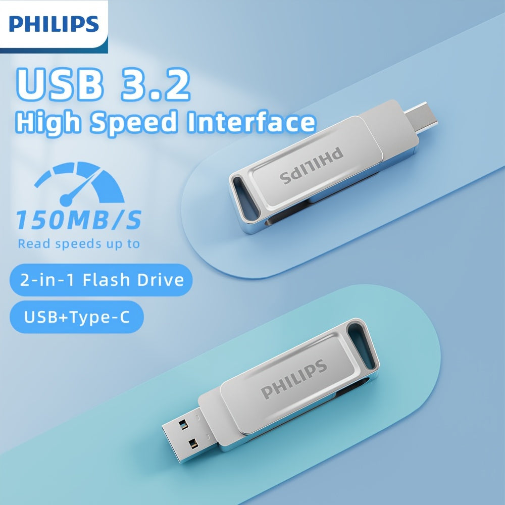 128GB USB C flesh drayveri Dual USB 3.2 Type C metall burilish portativ ma'lumotlarni saqlash