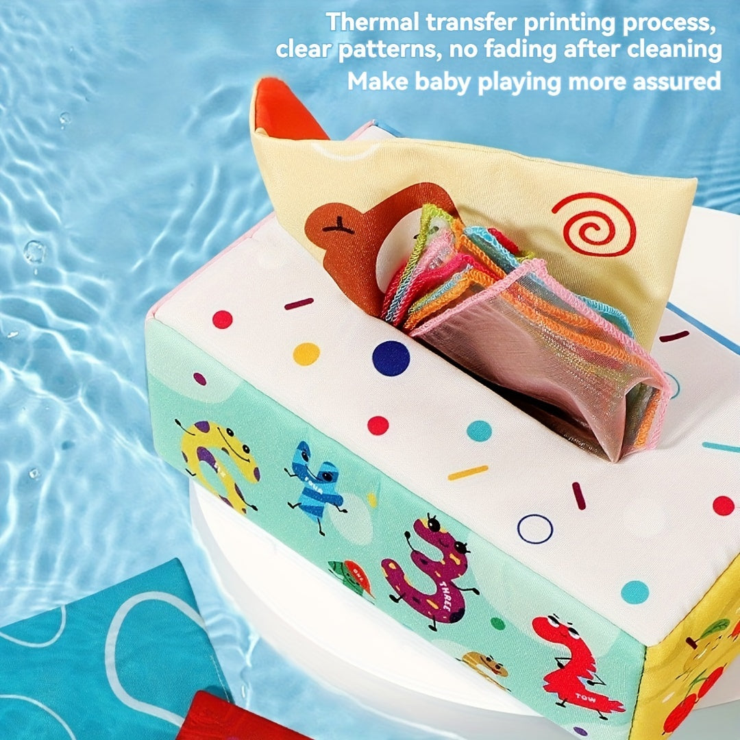 Kids' Toy Paper Towel Napkin Box with Paper Toy for Fine Motor Skills and Sensory Play