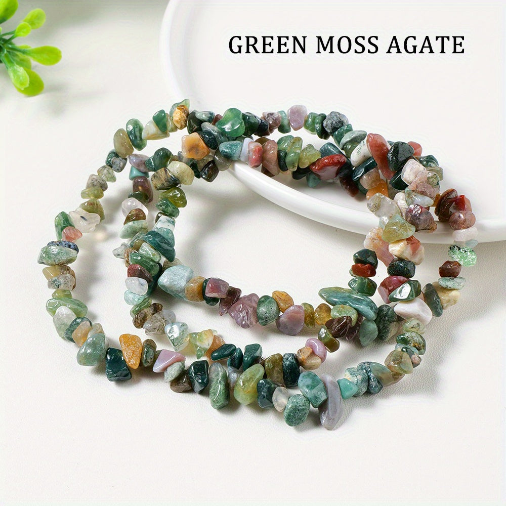 Cuentas de grava de cristal natural de 80cm para hacer joyería DIY, chips de piedras preciosas sueltas