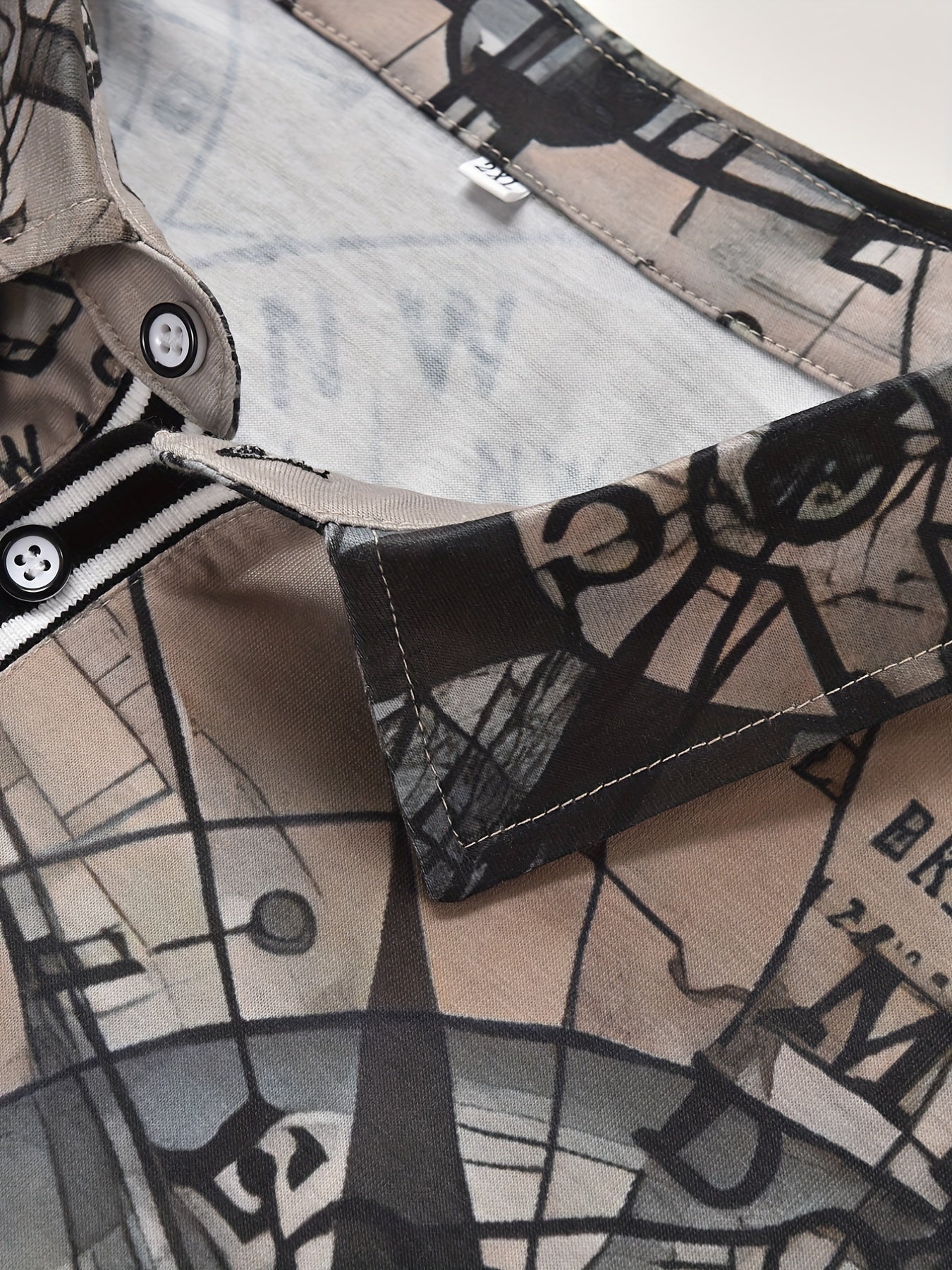 Plus Size Men’s 3D Compass Graphic Print Polo Shirt Summer Casual Loose Fit Polyester