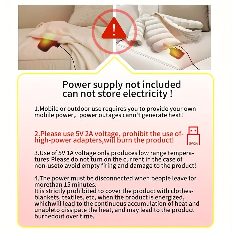 USB Rechargeable Foot Warmer Heat Wrap Portable Hot Compress for Indoor Outdoor Use Black Red