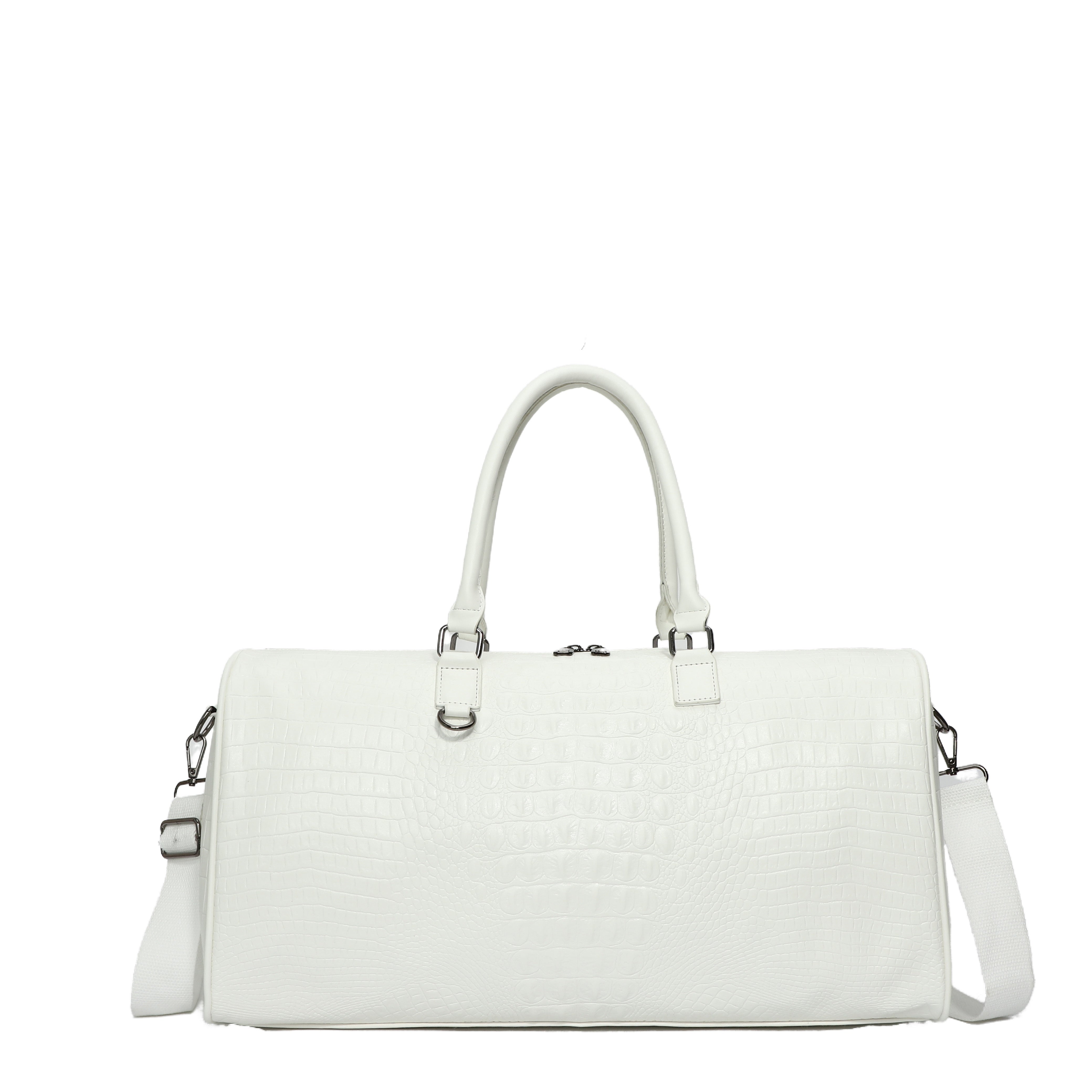 Faux Leather Crocodile Pattern Gym Tote Bag for Travel and Weekend Trips