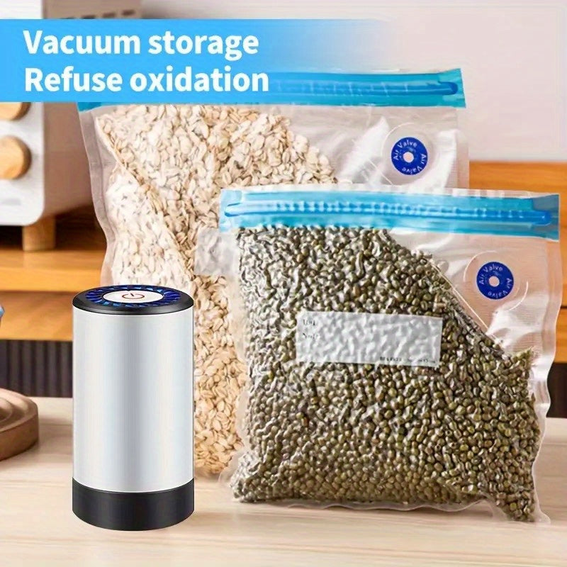 Handheld Rechargeable Food Vacuum Sealer with 3 Sizes of Bags for Food Storage