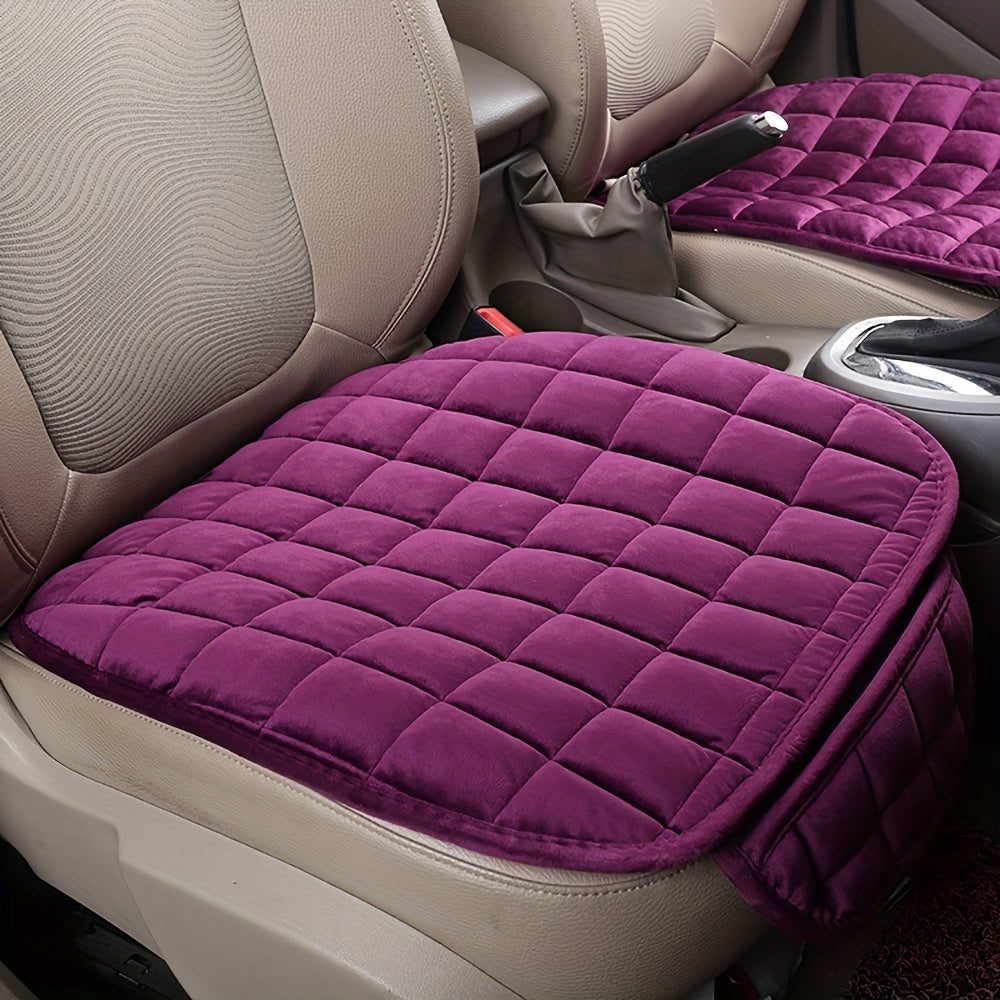 Gray Quilted Memory Foam Car Seat Cushion All-Season Non-Slip Portable