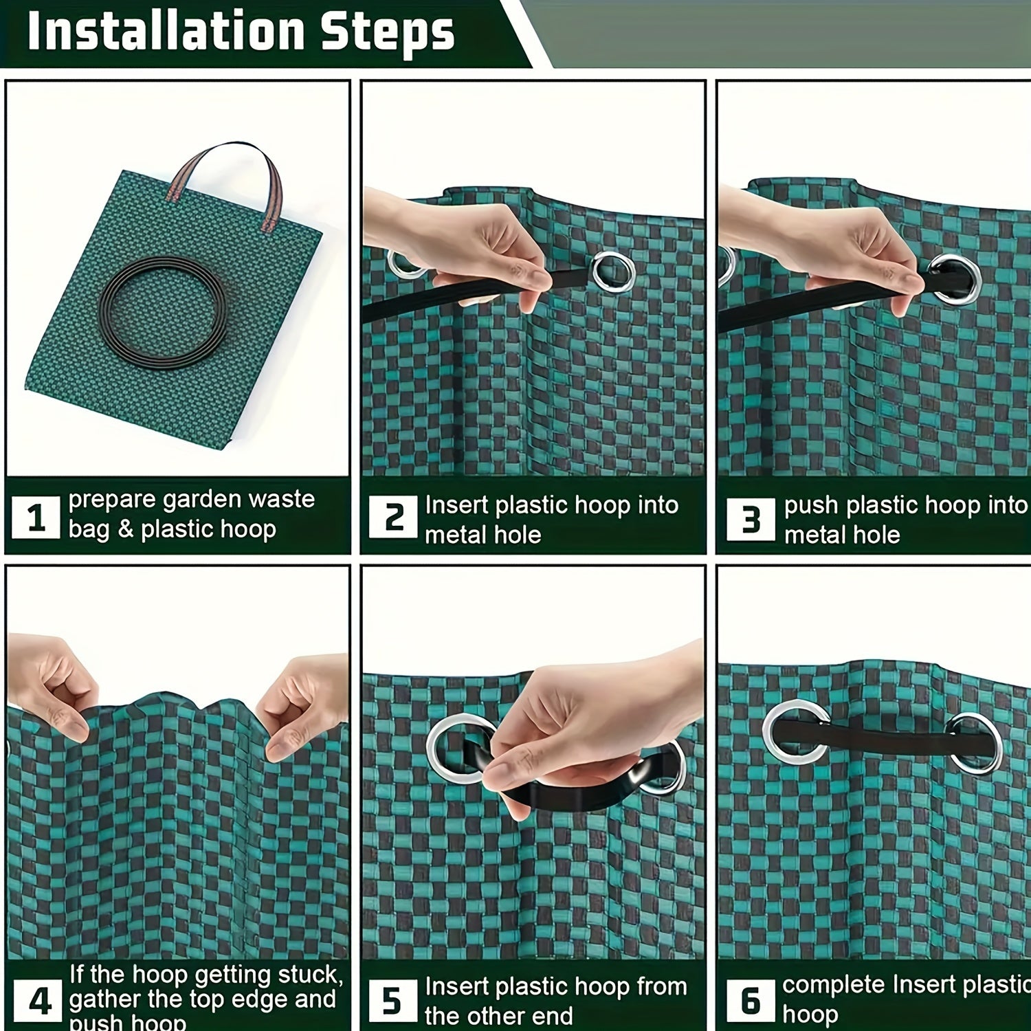 Reusable Garden Leaf Bag Waterproof PP Yard Waste Sack with Handles 120L 300L 500L