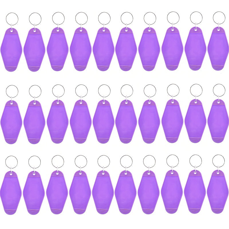 Pack of 30 Plastic Keychain Blanks for DIY Projects Heat Transfer Compatible