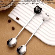 Stainless Steel Coffee Stirrers with Ceramic Cat Spoons