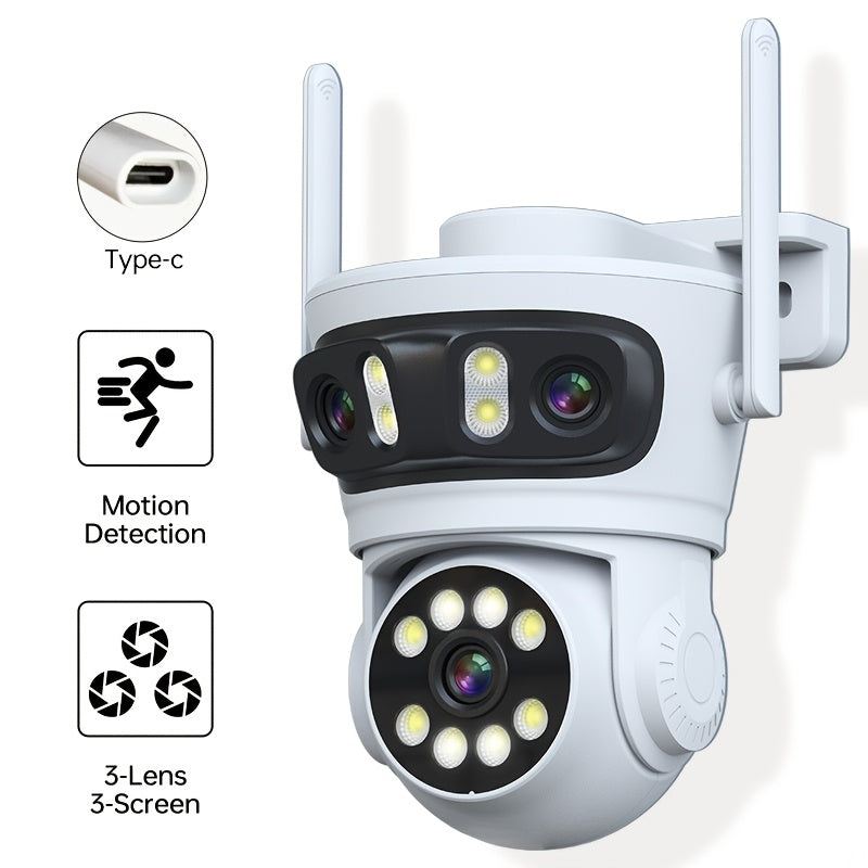 Wireless Security Camera with 360° Pan/Tilt AI Human Detection Night Vision