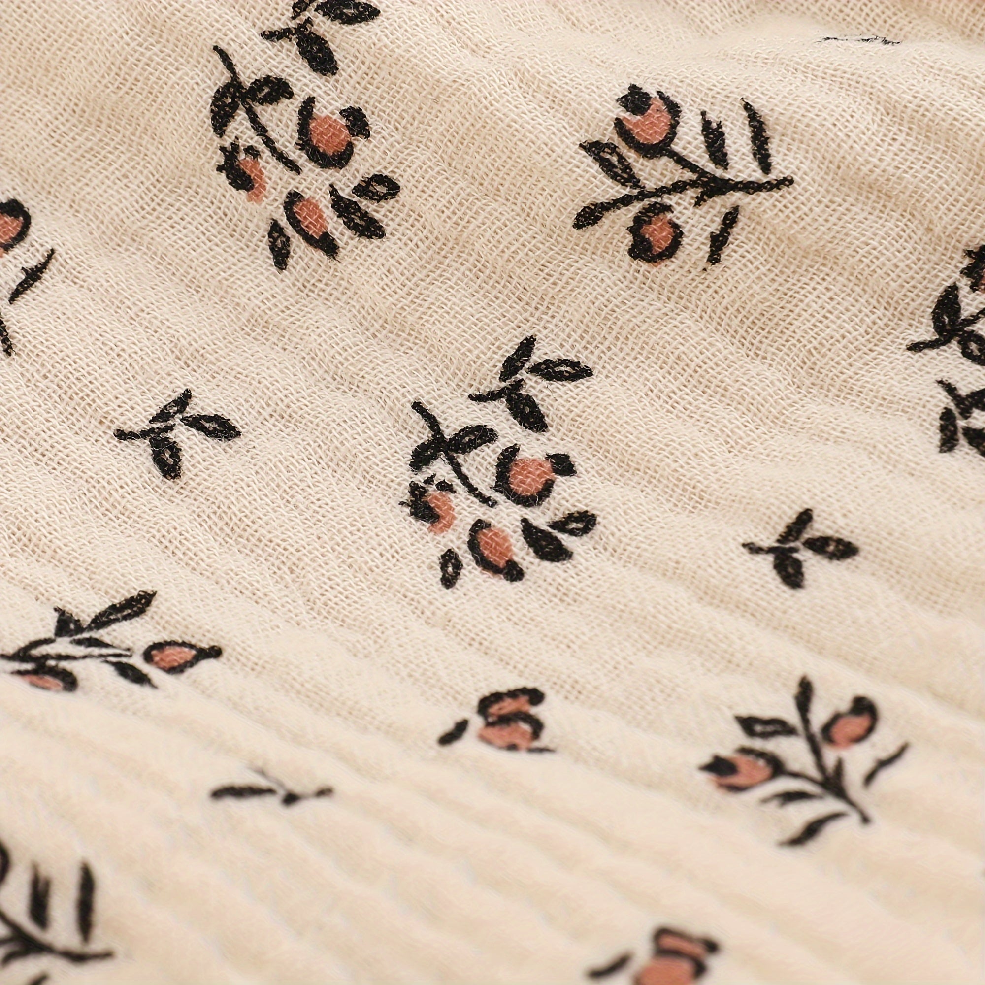 Baby Security Blanket Organic Cotton Floral Pattern Soft and Gentle for Nursery and Home Use