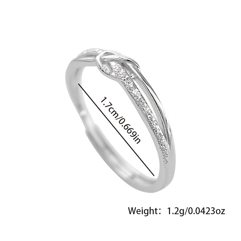 Women's Sterling Silver Ring with Starry Knot Rope Design Hypoallergenic Lightweight