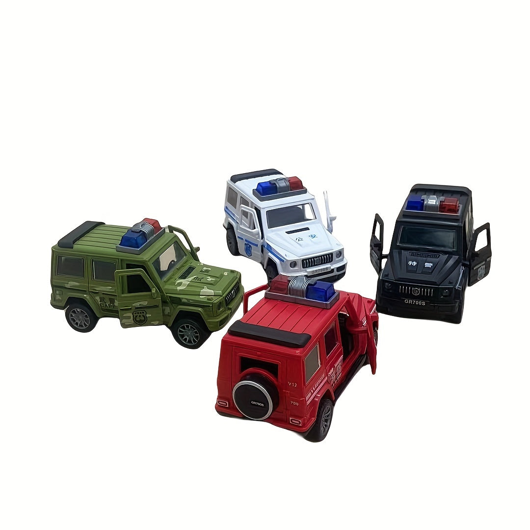 Durable Openable Door Toy Cars for Kids Age 3 Plus Police Fire Off-Road Vehicles