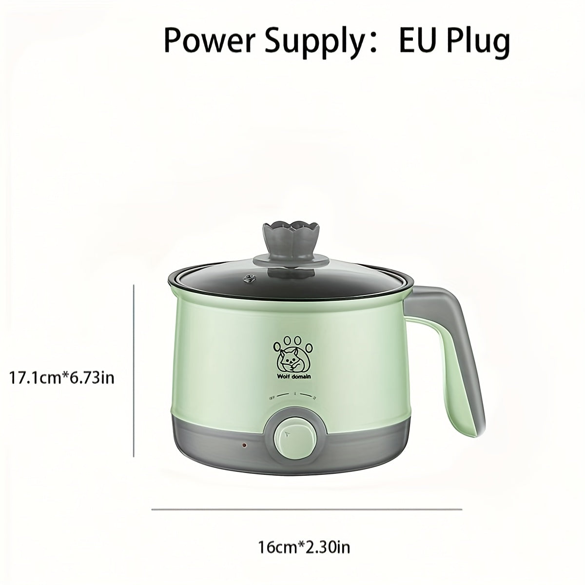 Mini olla eléctrica con vaporera para 1-2 personas, fácil de limpiar, material ABS
