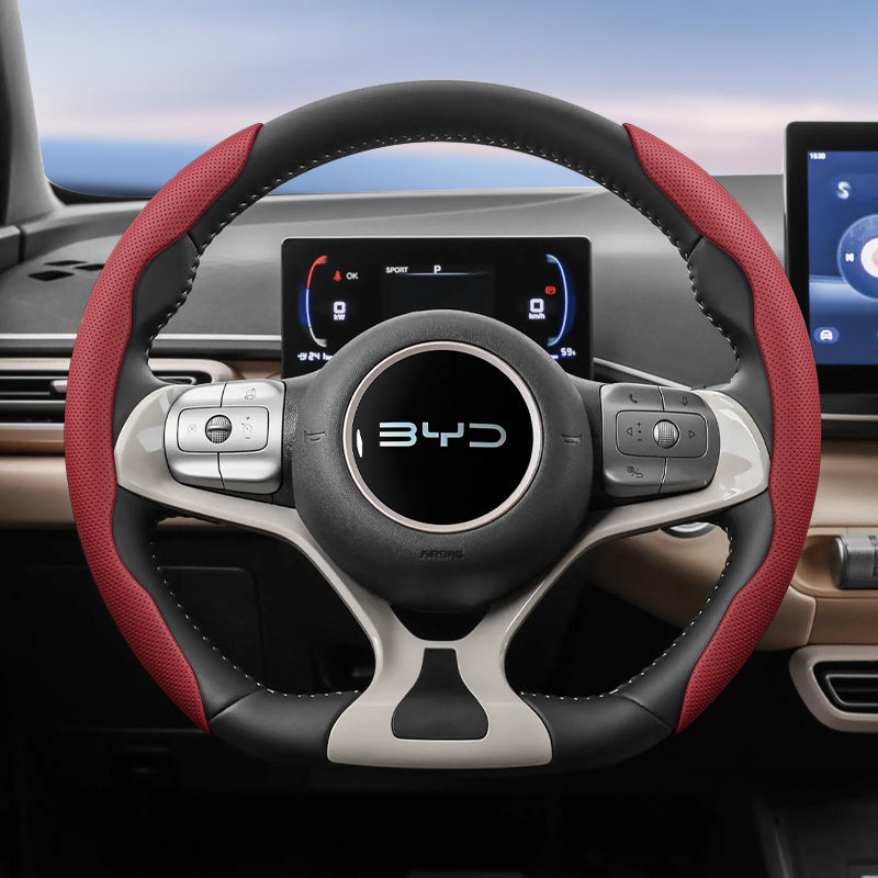 Universal Breathable PU Leather Steering Wheel Cover 2PCS Anti-Slip Durable