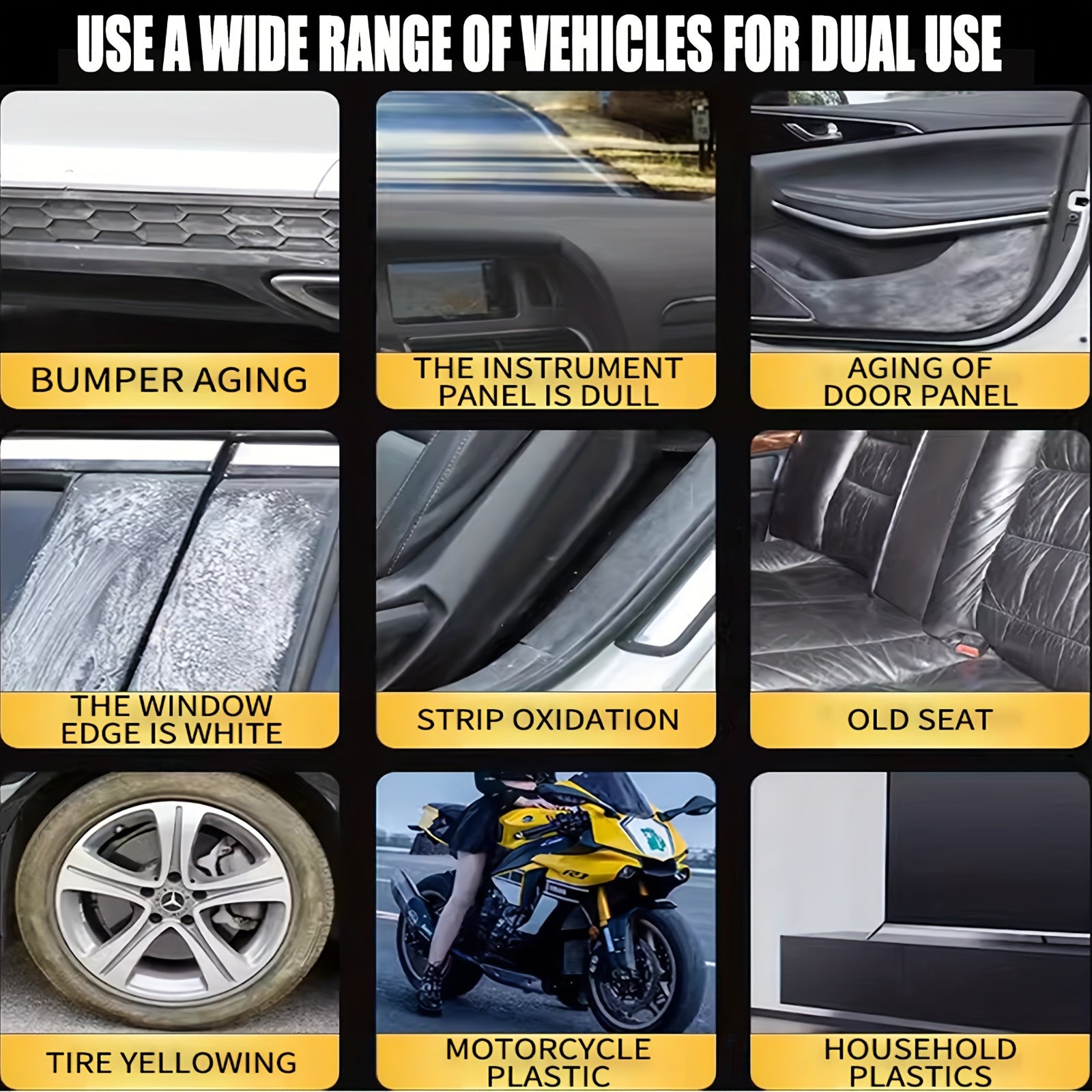 Plastic Restorer Spray for Car Interior Dashboard and Seat Cleaning 5oz