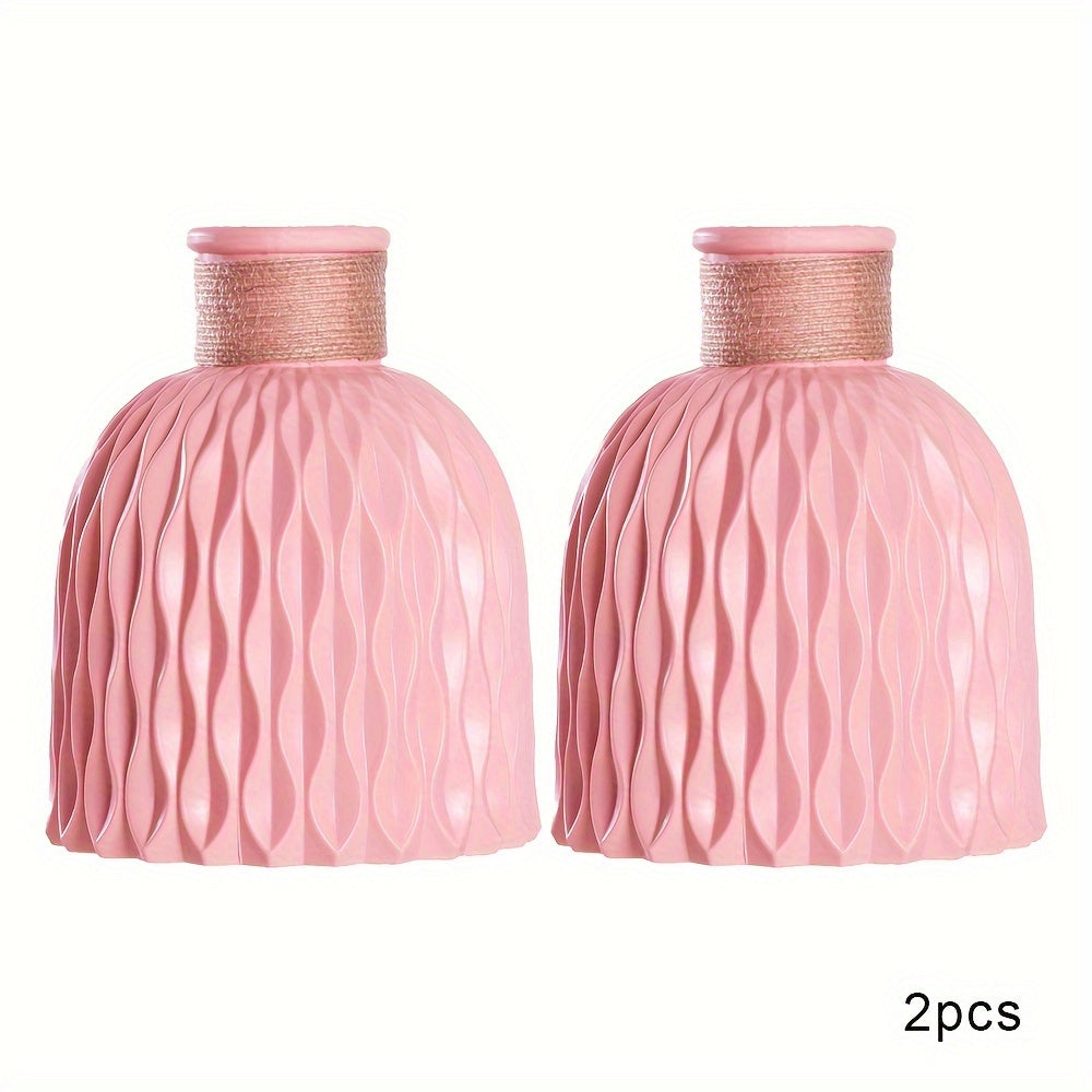 2 богемные белые пластиковые вазы, высотой 14,99 см, для искусственных цветов - идеально подходят для свадеб и домашнего декора.