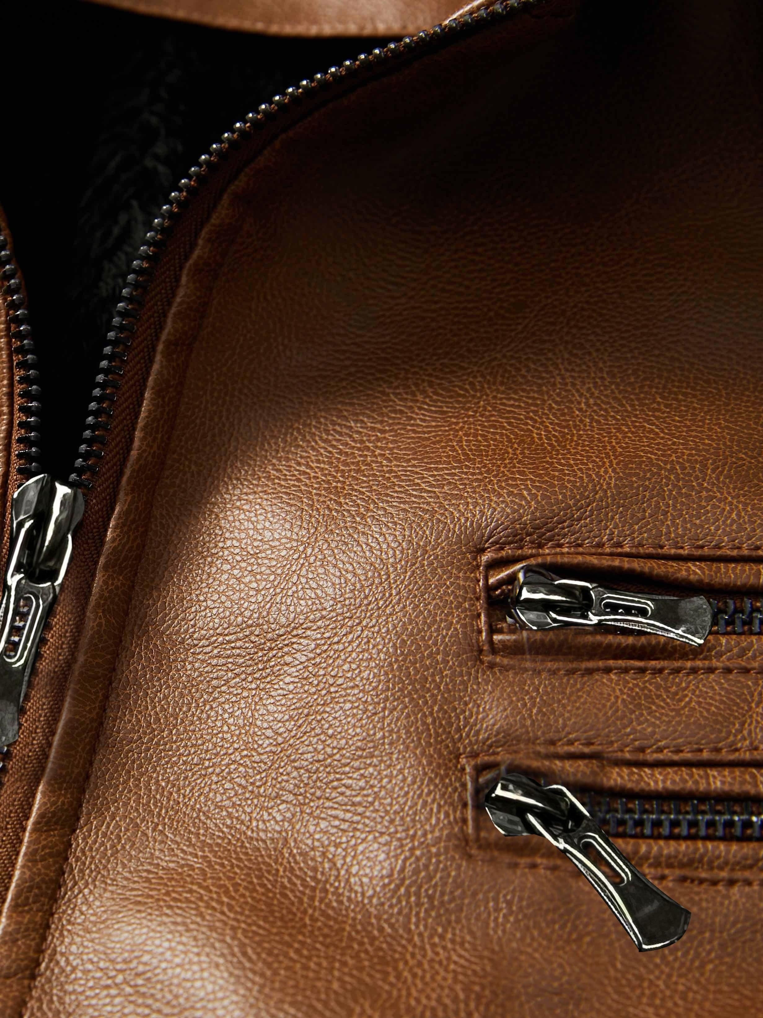 Men's Plus Size Black Faux Pocket Zip-Up Jacket for Fall Winter Warm Comfortable