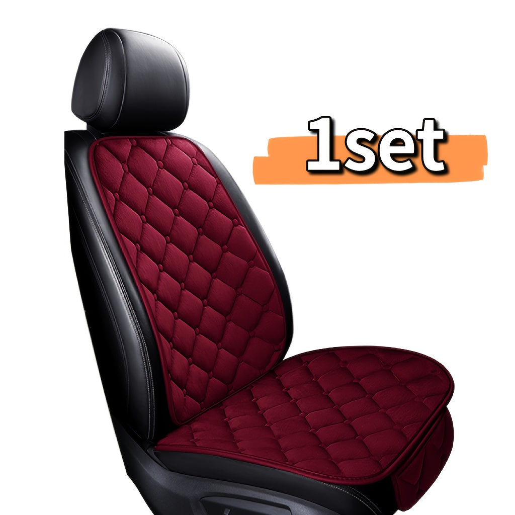 Set of 2 Plush Car Seat Cushion Covers Oval Shape Universal Fit for Front Seat Bottom and Backrest