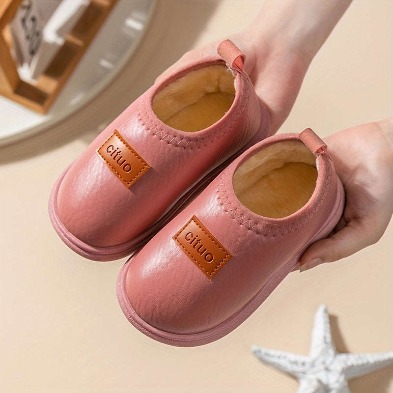 Boy's Winter Indoor Slippers Fuzzy Lining Non-Slip Comfortable Warm