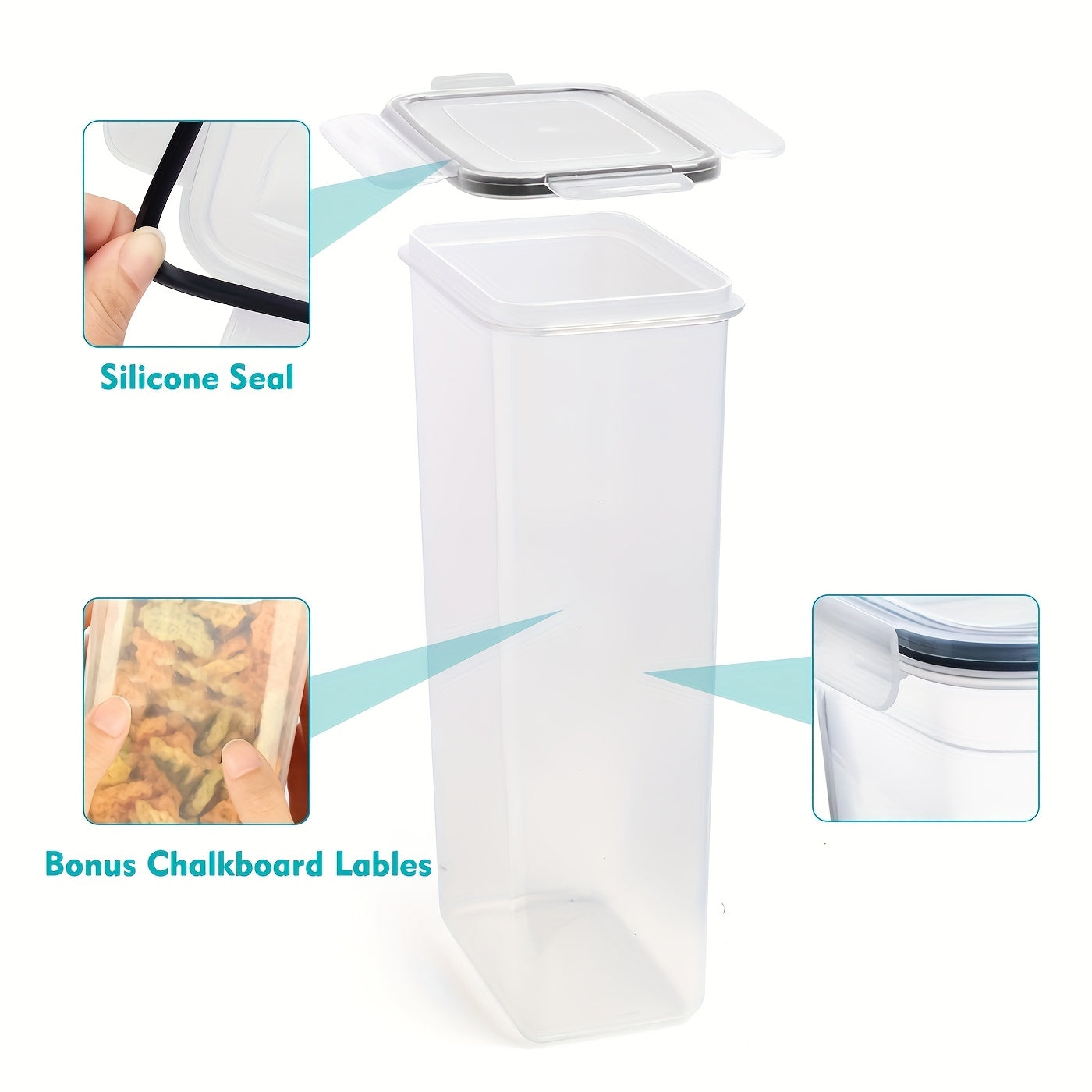 Food Storage Containers with Lids, Airtight, Freezer Safe, 96oz, 30cm x 15cm