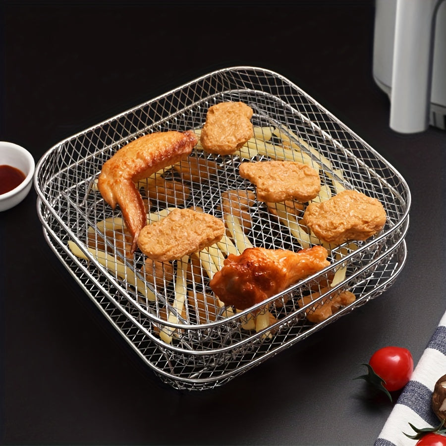 Stainless Steel Air Fryer Accessories Set with Rack Dehydrator Stand and Tongs