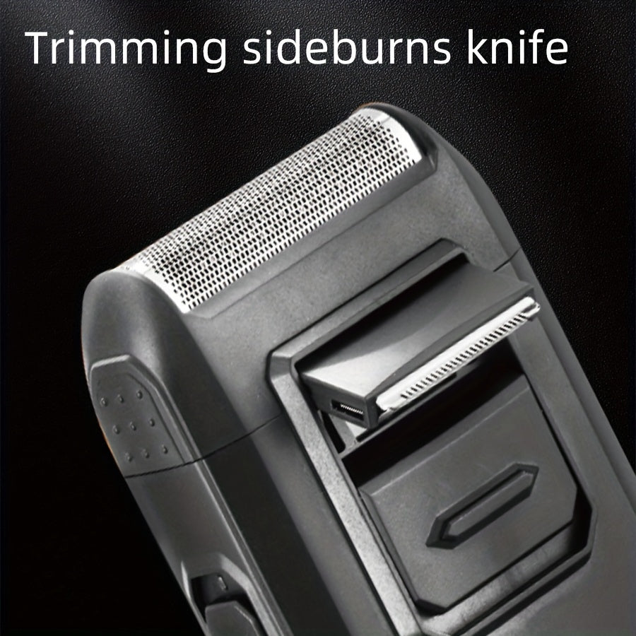 Afeitadora eléctrica recargable para hombres, con lámina de aluminio, portátil, con USB, para viajes