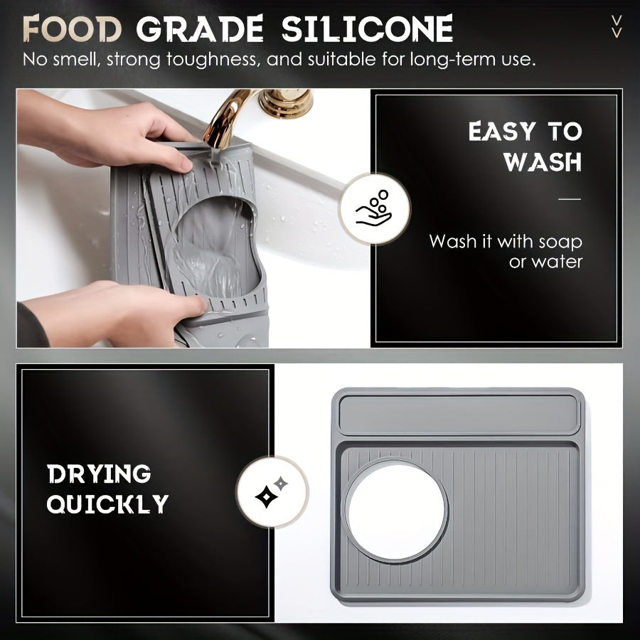 Silicone Espresso Tamping Mat Non-Slip Waterproof Heat Resistant Black Gray Coffee Machine Pad