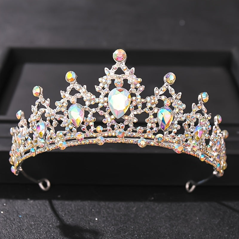 Princess Crown for Women and Girls, Queen Tiara, Elegant Silver Headpiece