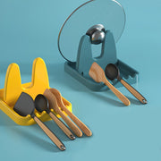 Bir parcha ko'p funksiyali oshxona qozon qopqog'i stendi va asboblar damgasi - yig'iladigan va ixcham ish stoli tashkilotchisi