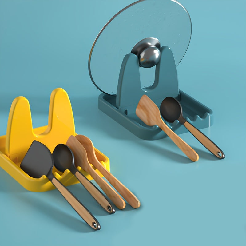 Multifunctional Kitchen Pot Lid Rack and Utensil Rest Collapsible Countertop Organizer