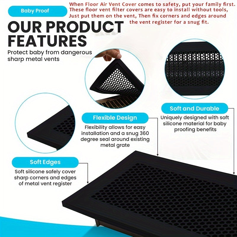 Silicone Floor Vent Cover Protective Cover for Air Vents Home Floors Durable Material