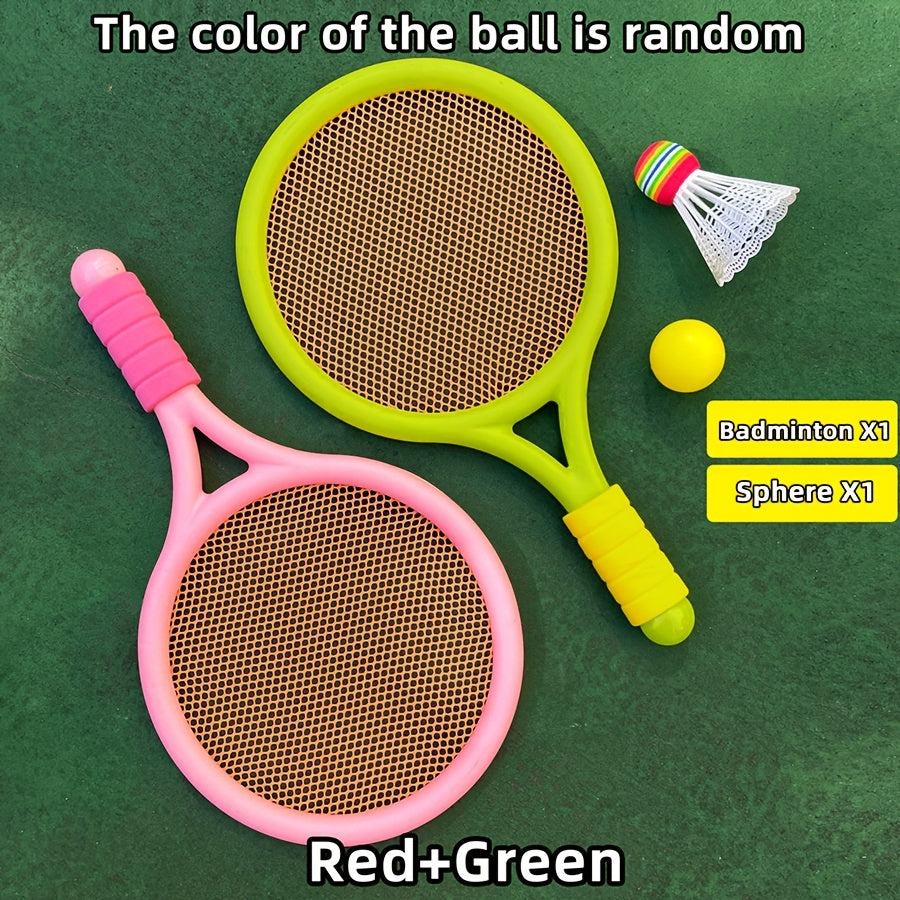 Kids Outdoor Sports Set for Ages 3-6 Kids Plastic Badminton and Tennis Racket with Ball