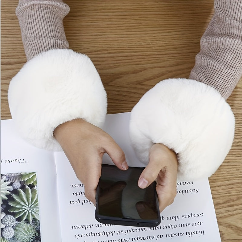 Faux Fur Sleeve Covers for Women Warm Stylish Versatile Accessory