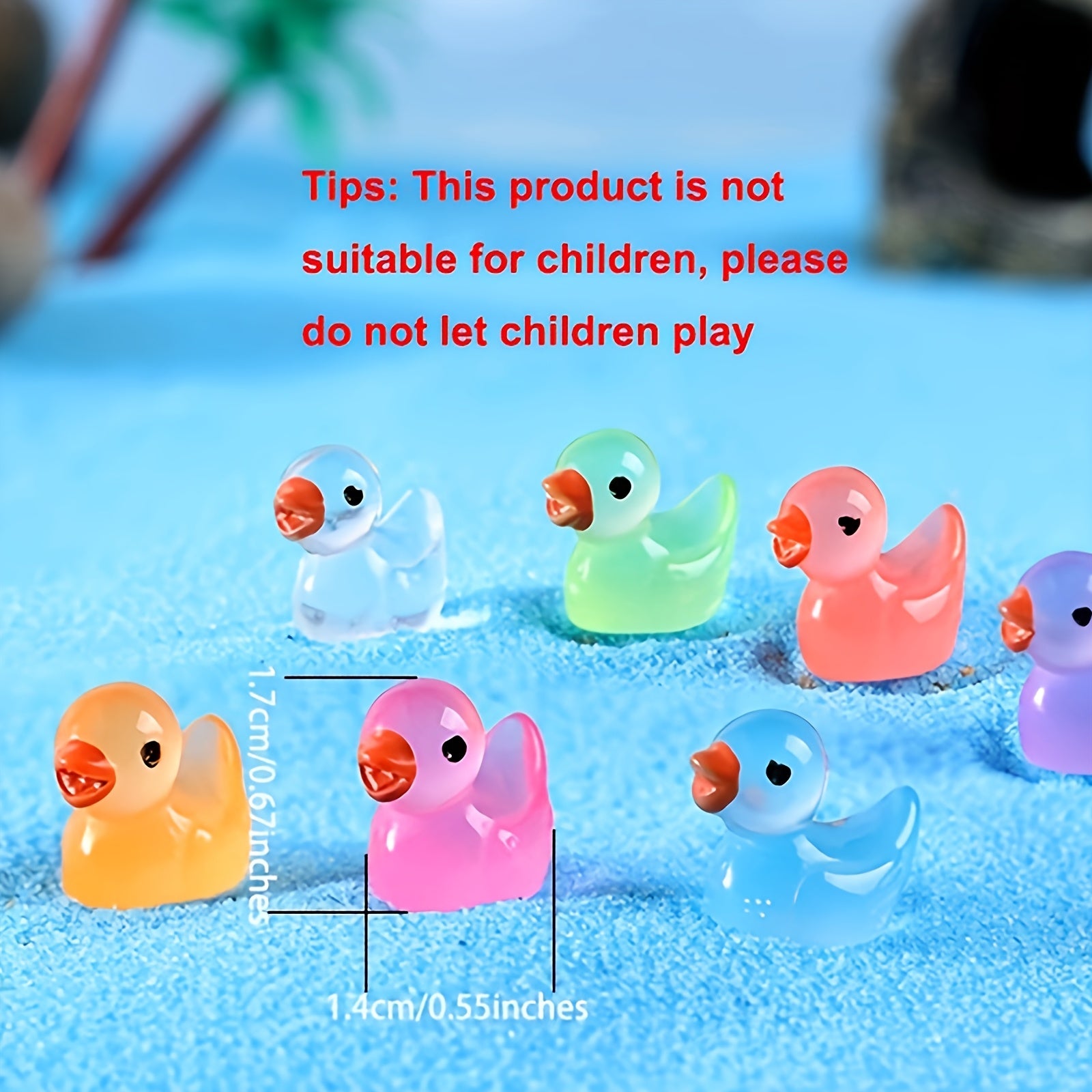 Kids Duck Shoe Charms 16-Piece Glow-in-The-Dark Summer Accessories