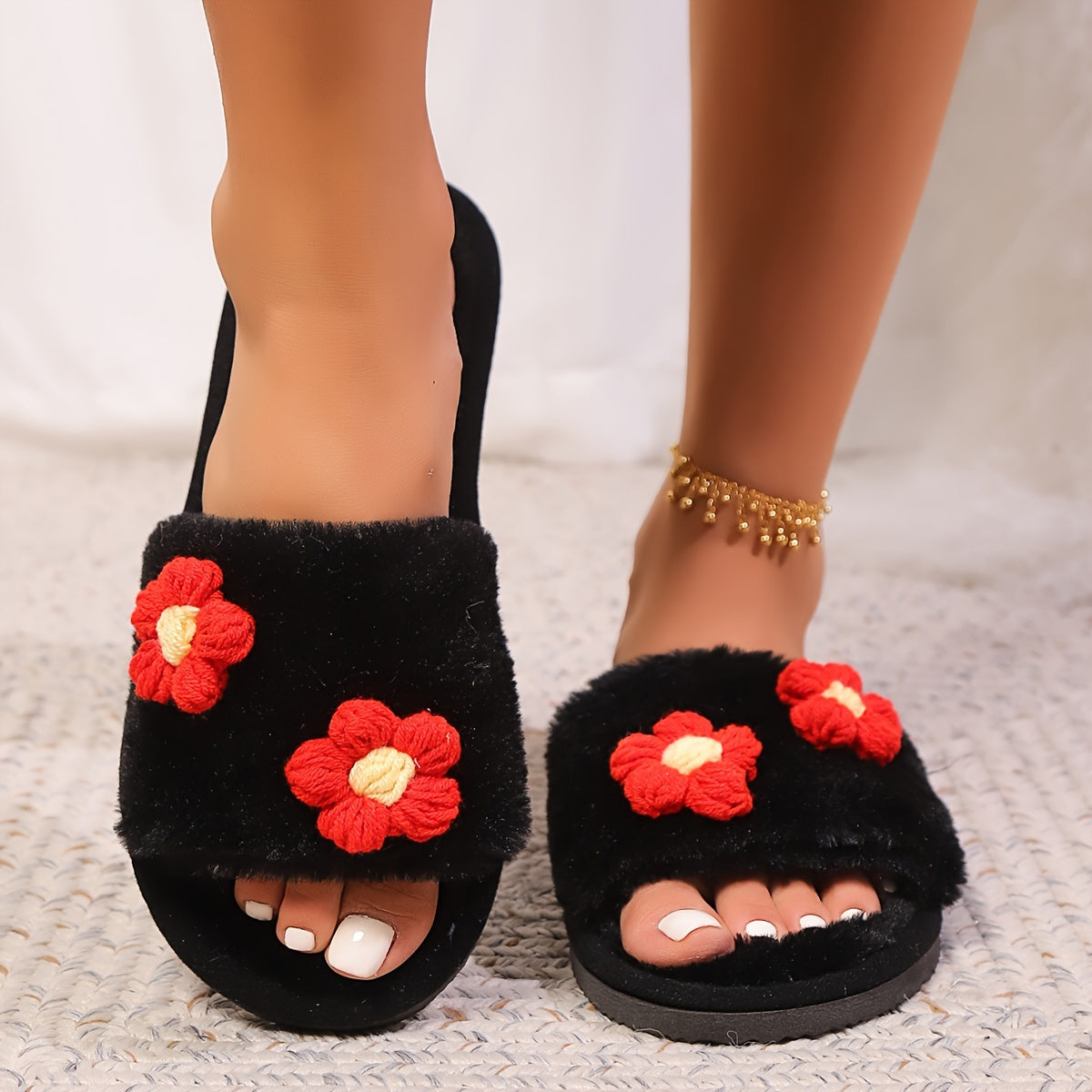 Women's Slip-On Slippers Soft Fabric EVA Sole Indoor Outdoor House Shoes