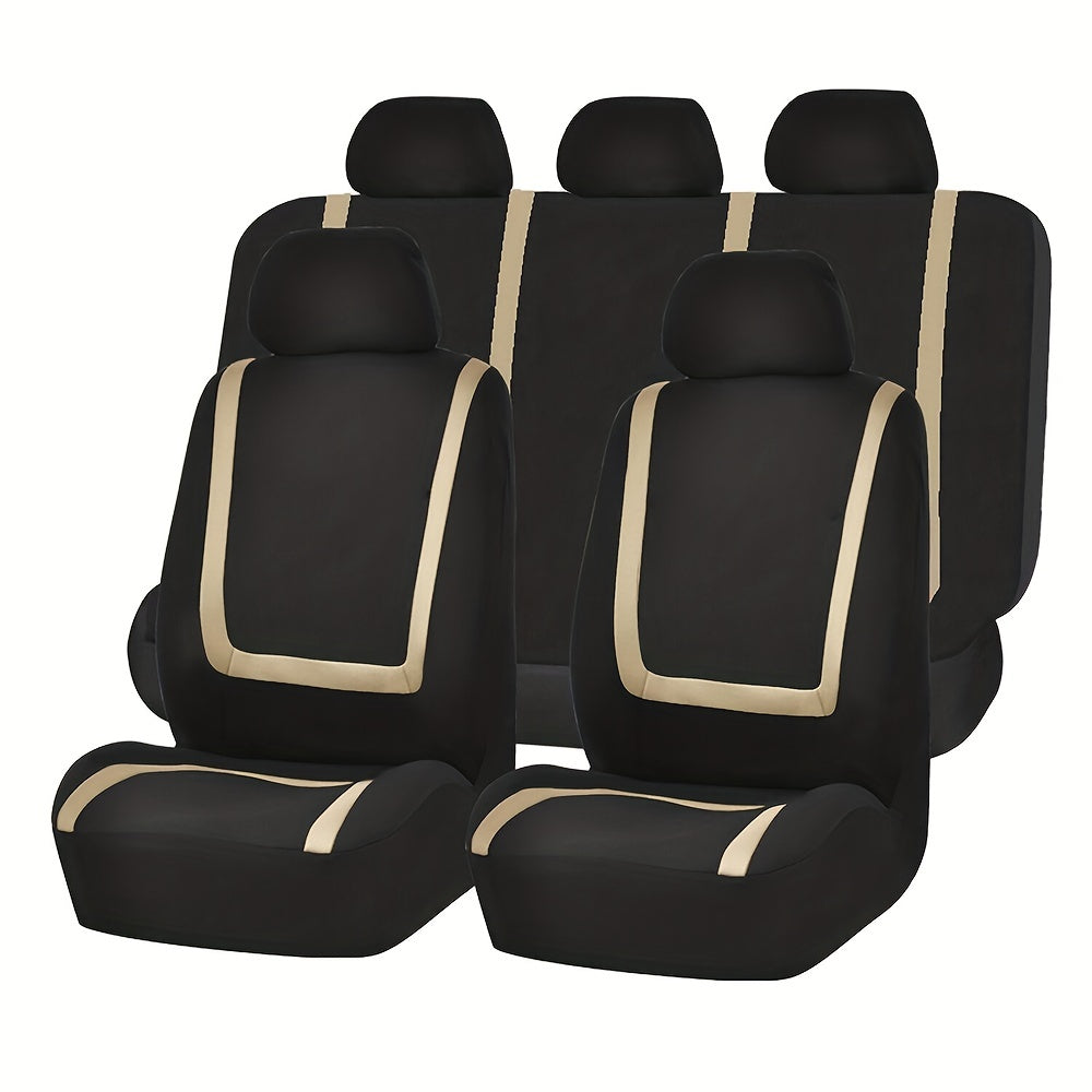 Universal 5-Seat Car Seat Cover Set Soft Breathable Polyester