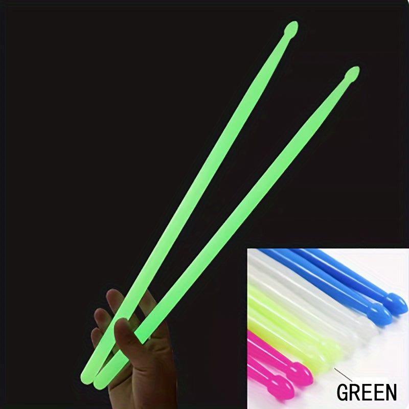 Jazz Drumming Drumsticks with Glow in the Dark Blue Nylon