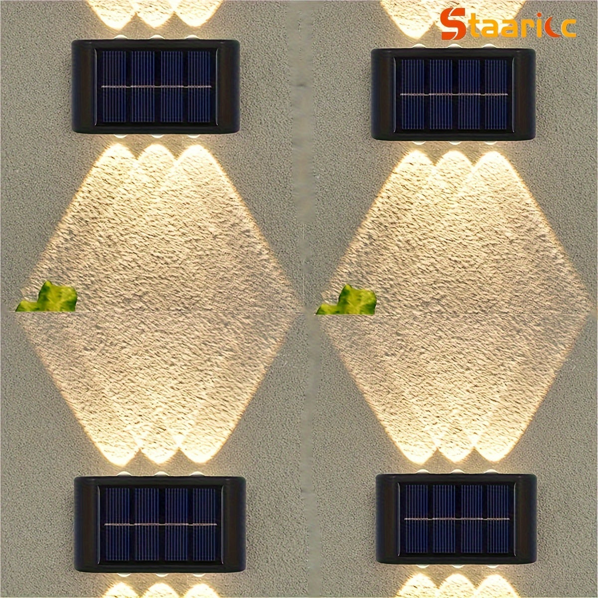 Conjunto de 2, 4, 6 u 8 luces solares de pared para exteriores, LED impermeable, decoración para jardín, cerca y garaje