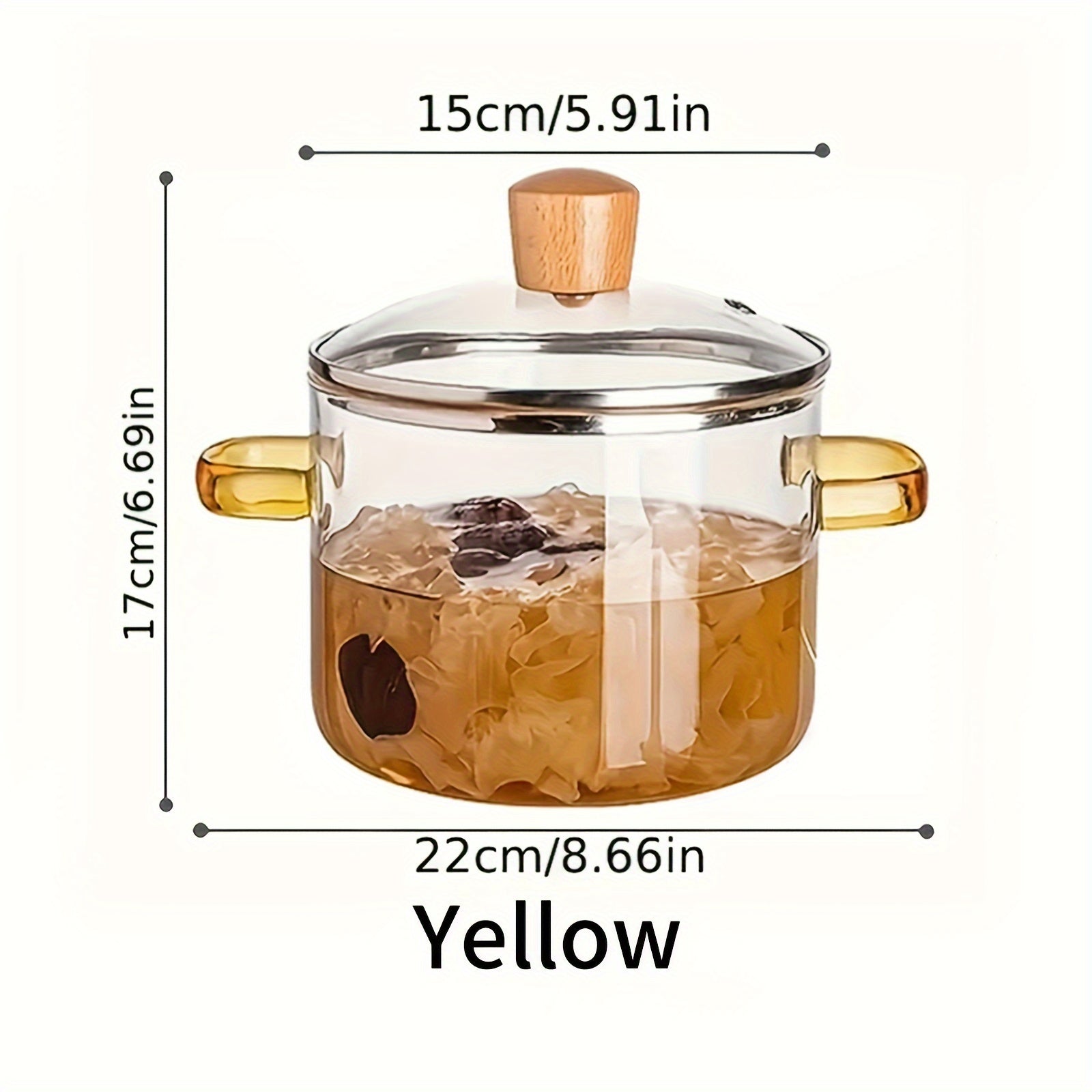 Borosilicate Glass Saucepan 1.5L with Lid Dishwasher Oven Safe Clear Cookware