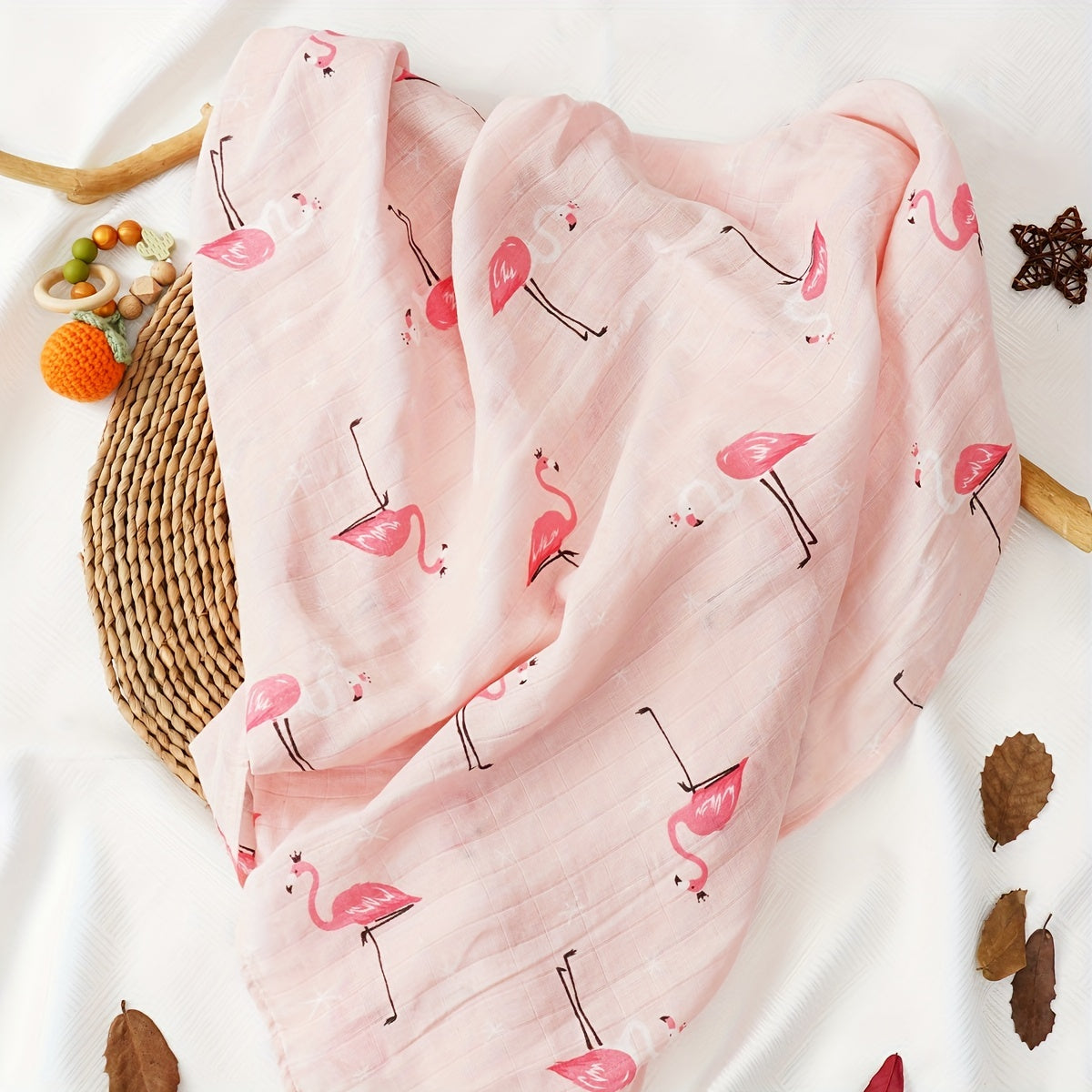 Baby Girls and Boys Muslin Swaddle Blanket 119cm Fruit and Animal Design