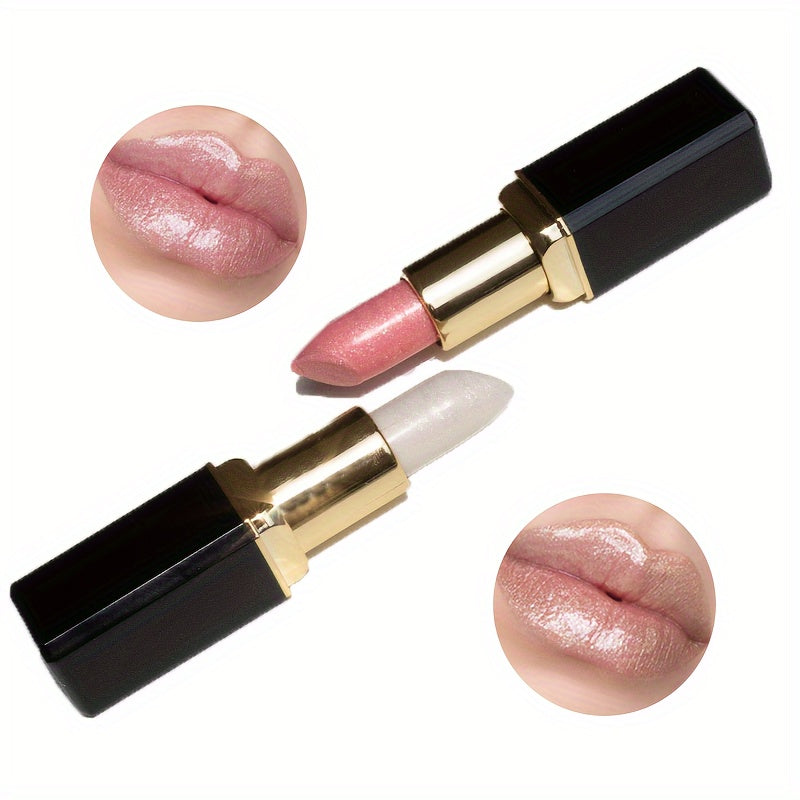 Bálsamo labial hidratante a prueba de agua para mujer, de larga duración, con brillo rosa